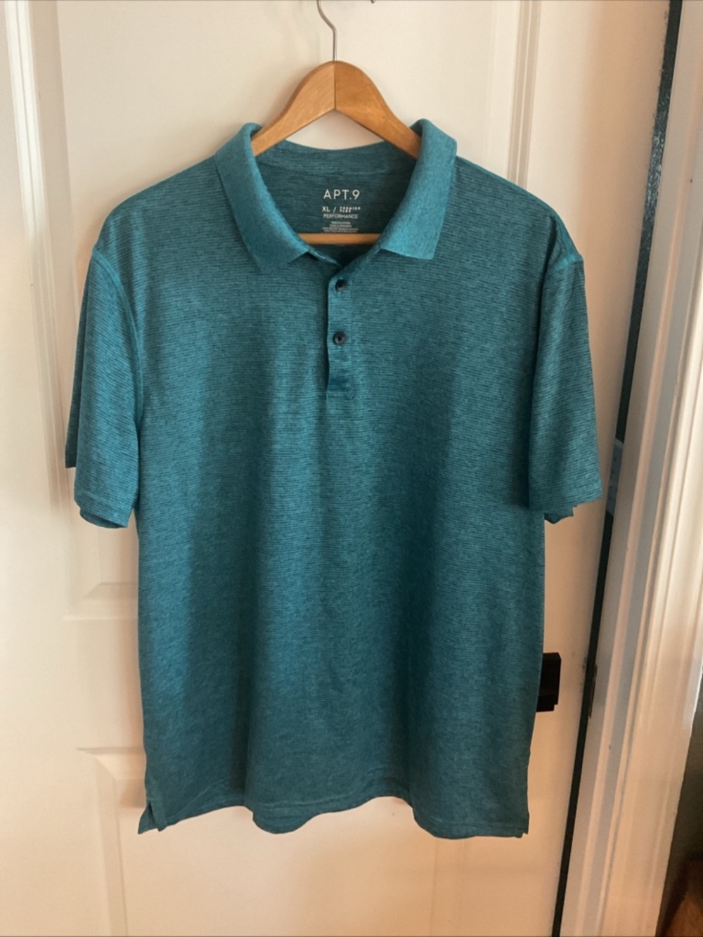 APT. 9 Premier Flex - Teal Heather Polo Shirt - Men's Size X-Large